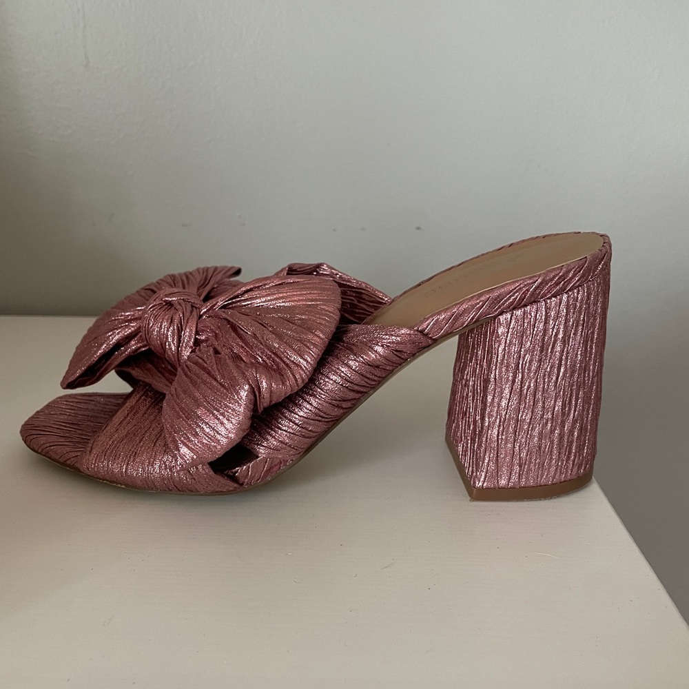 Abound pink mule sandals with pleated bow